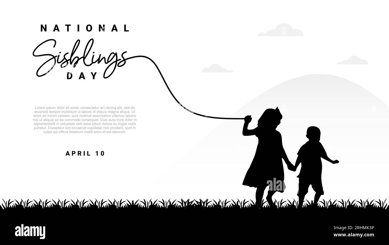 Poster banner del giorno nazionale dei fratelli isolato su sfondo bianco celebrato il 10 aprile. Illustrazione Vettoriale