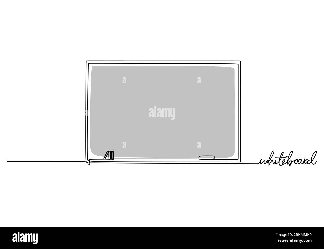 Lavagna - oggetto didattico scolastico, disegno continuo a una linea, illustrazione vettoriale. Illustrazione Vettoriale