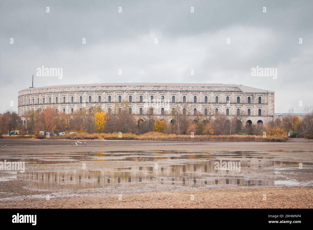 Congress Hall of Third Reich in Nuremberg, Germany. Museum of Fascism and Third Reich in Zeppelin Park. World War Two history. Nazi Party heritage. Foto Stock
