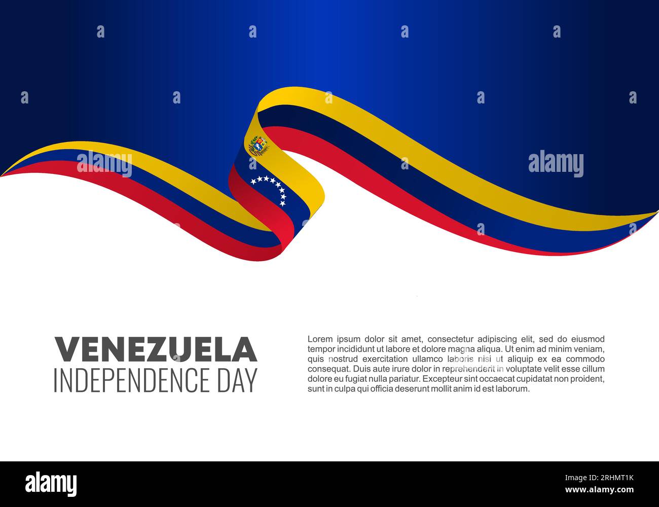 Poster banner per la festa nazionale del giorno dell'indipendenza del Venezuela il 5 luglio. Illustrazione Vettoriale