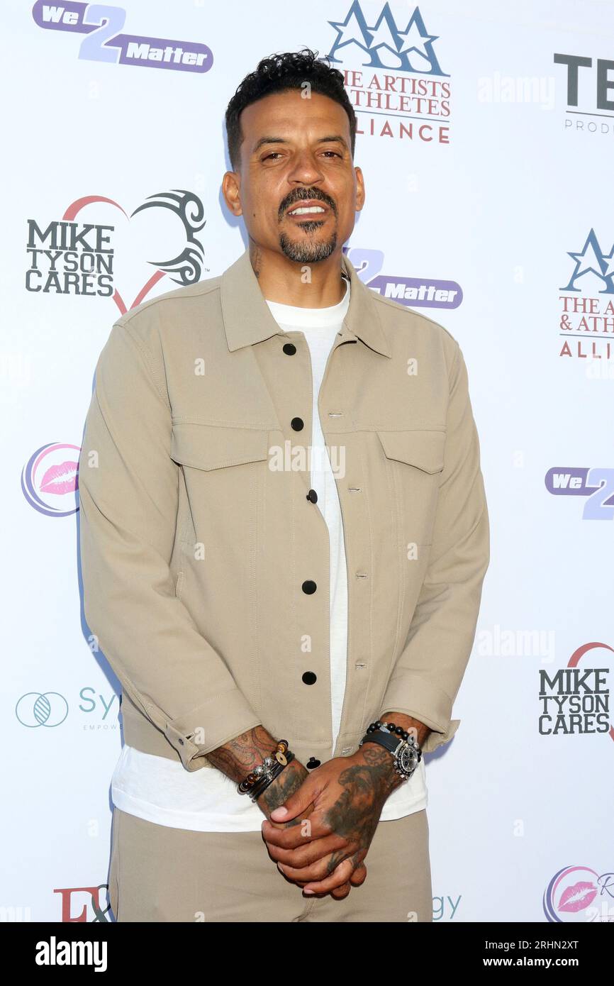 Beverly Hills, USA. 17 agosto 2023. LOS ANGELES - 17 agosto: Matt Barnes al Gala della raccolta fondi di Mike Tyson Cares and We2Matter host 100 Women Matter Celebrity al Morgan Stanley Building il 17 agosto 2023 a Beverly Hills, CA (foto di Katrina Jordan/Sipa USA) credito: SIPA USA/Alamy Live News Foto Stock