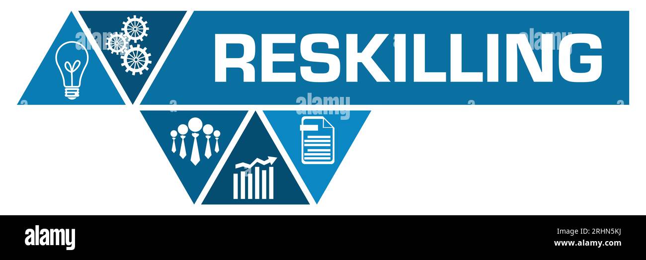 Riqualificazione orizzontale poligono triangolo blu Foto Stock