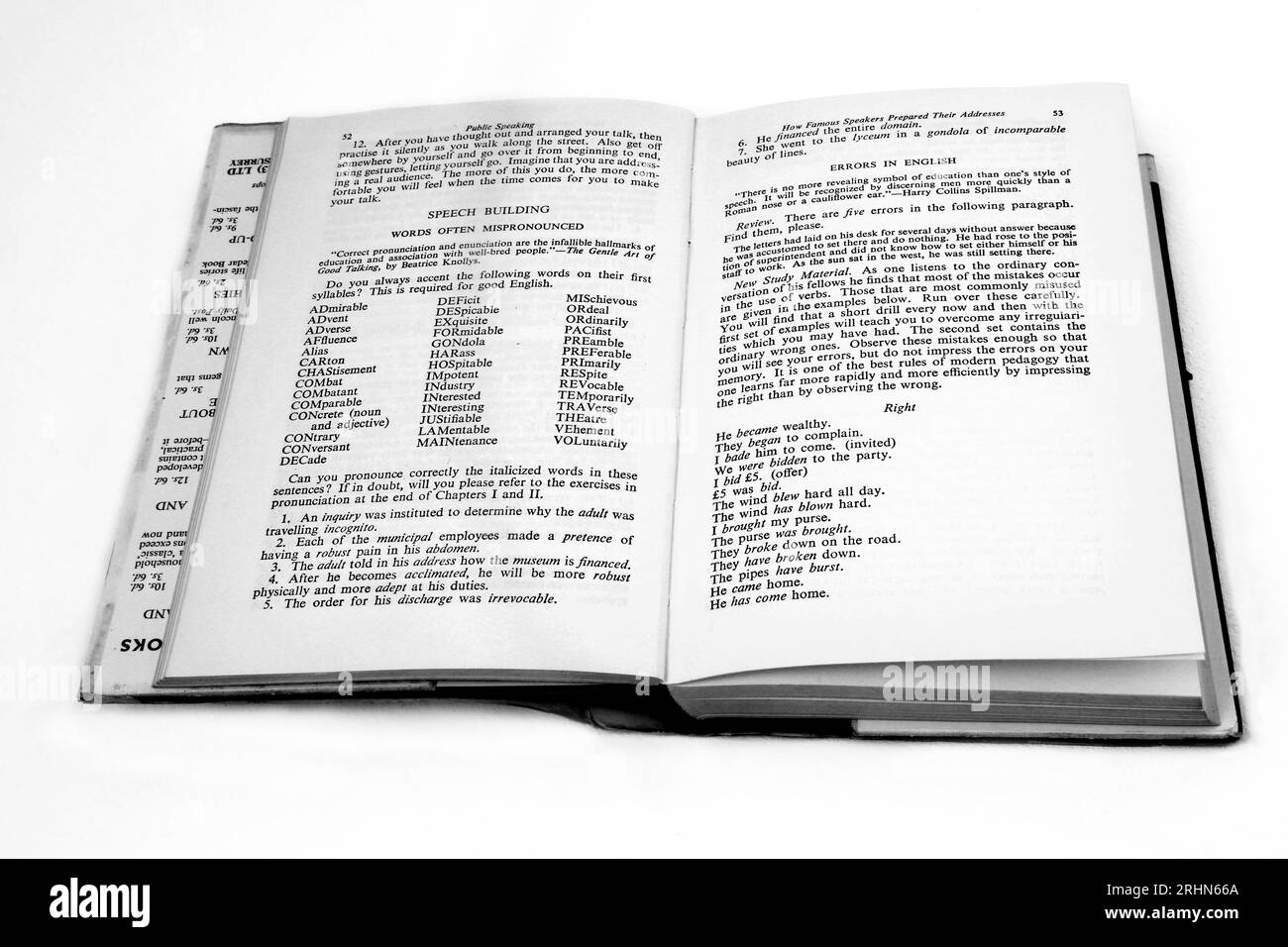 Hardback Book of Public Speaking and Influencing Men in Business di Dale Carnegie Foto Stock