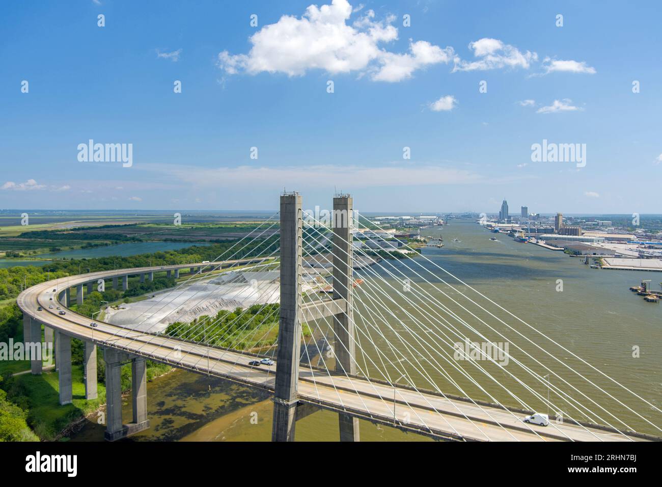 Cochrane Bridge e Mobile, Alabama Foto Stock