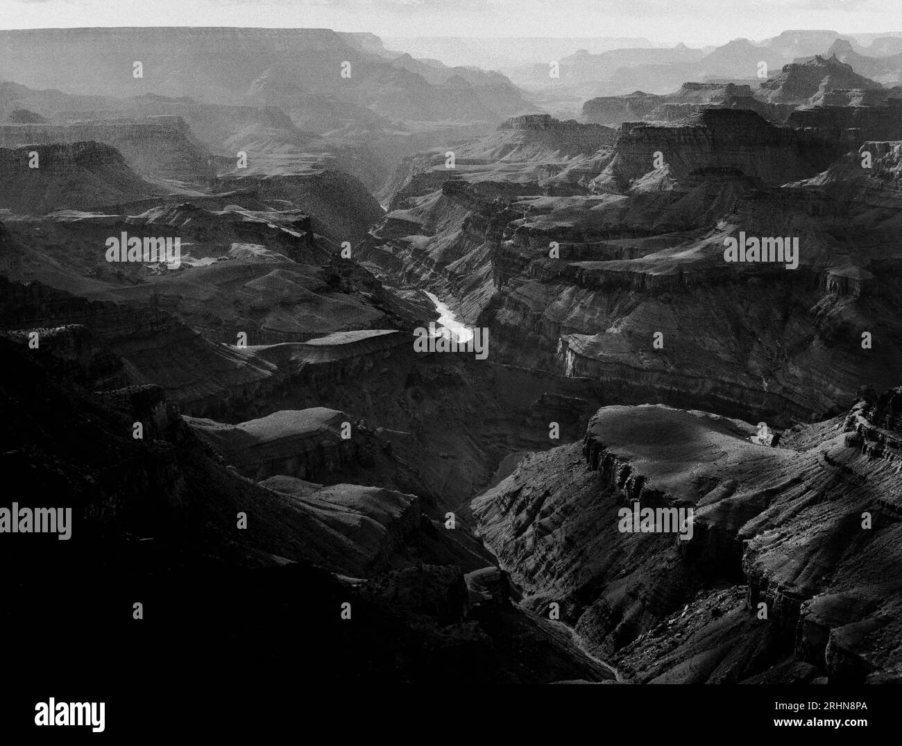 Foto in bianco e nero del Grand Canyon Arizona Foto Stock