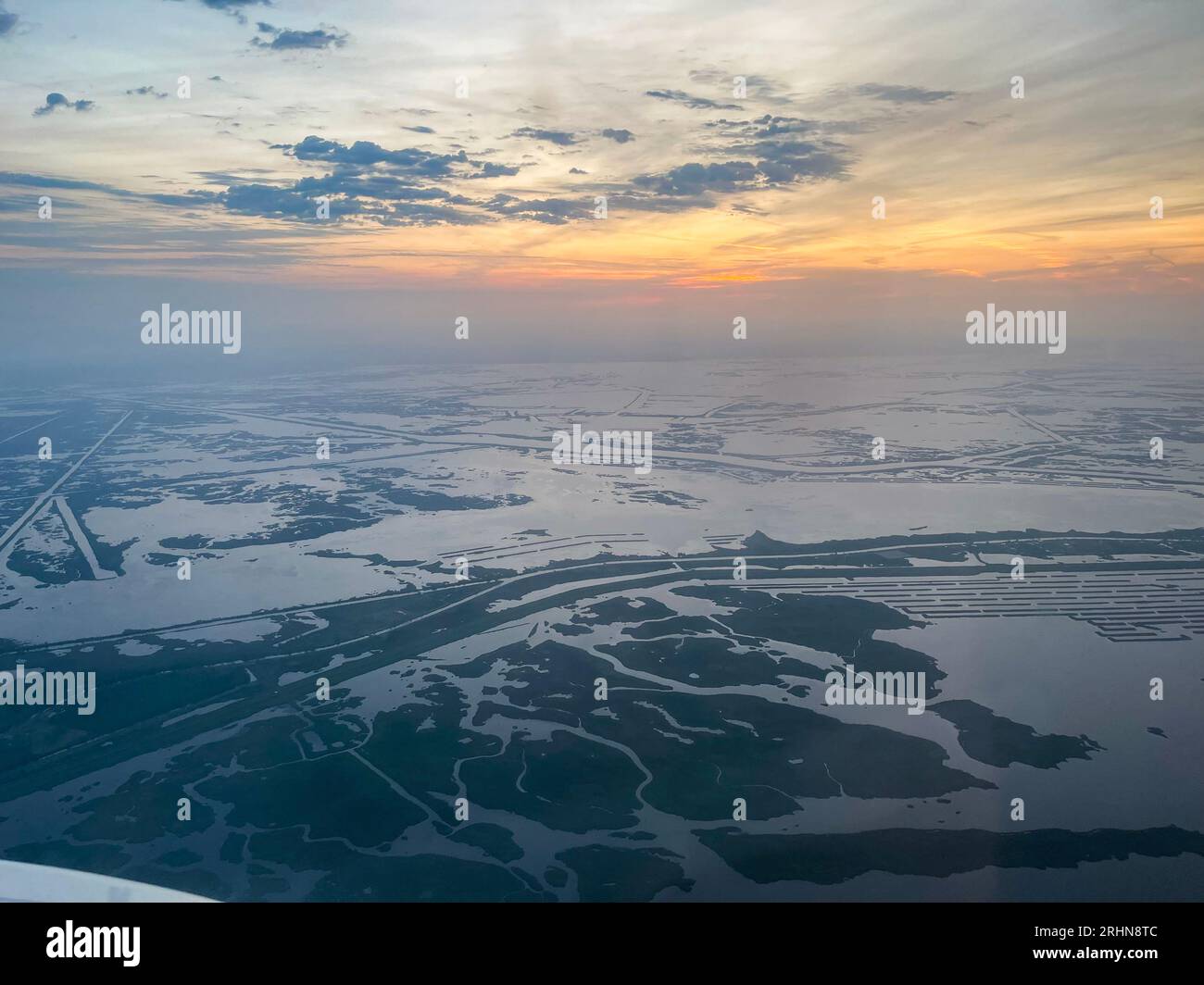Vista aerea delle paludi della Louisiana Foto Stock