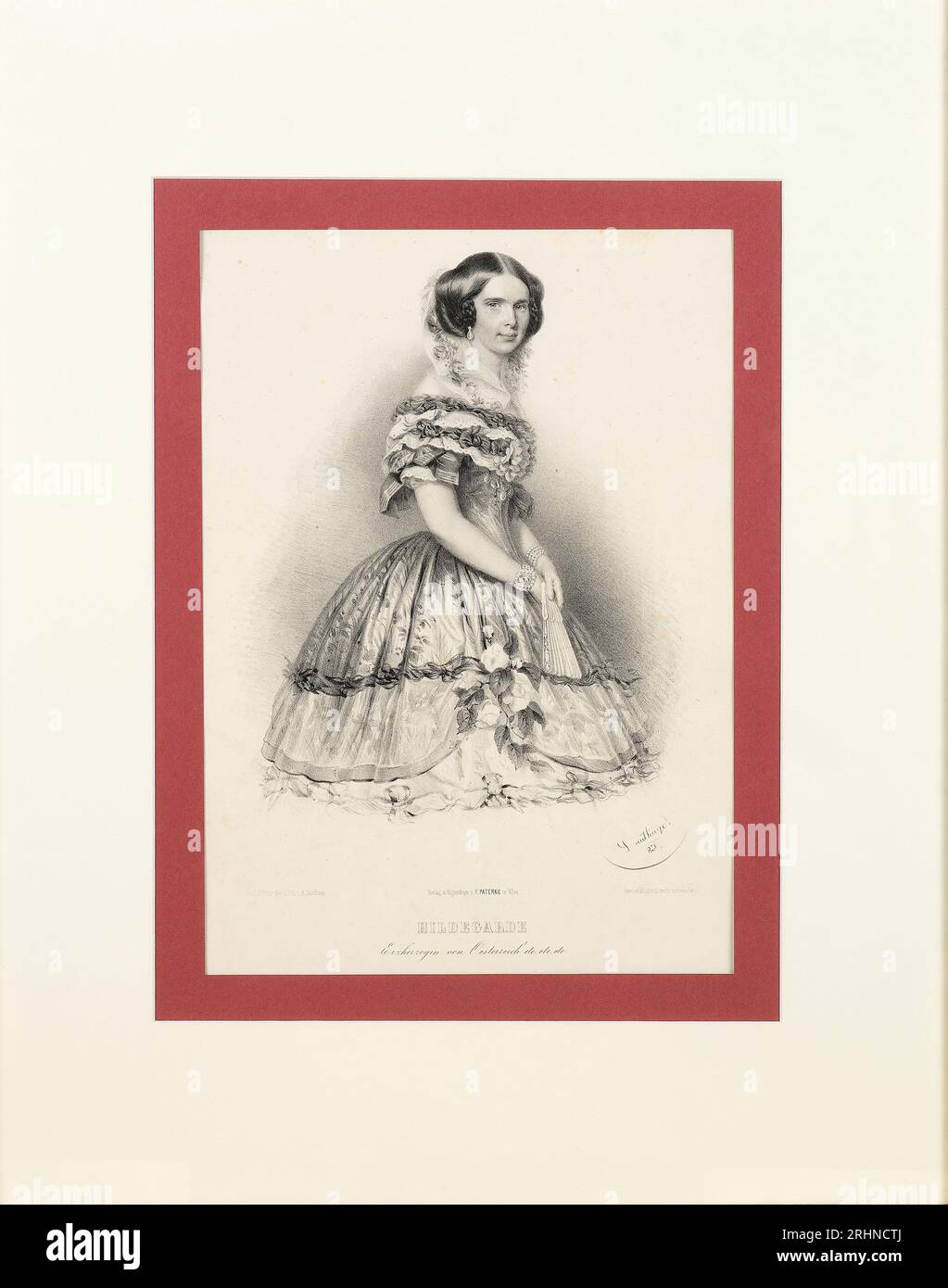 Ritratto della Principessa Ildegarda di Baviera (1825-1864), Duchessa di Teschen. Museo: COLLEZIONE PRIVATA. Autore: ADOLF DAUTHAGE. Foto Stock