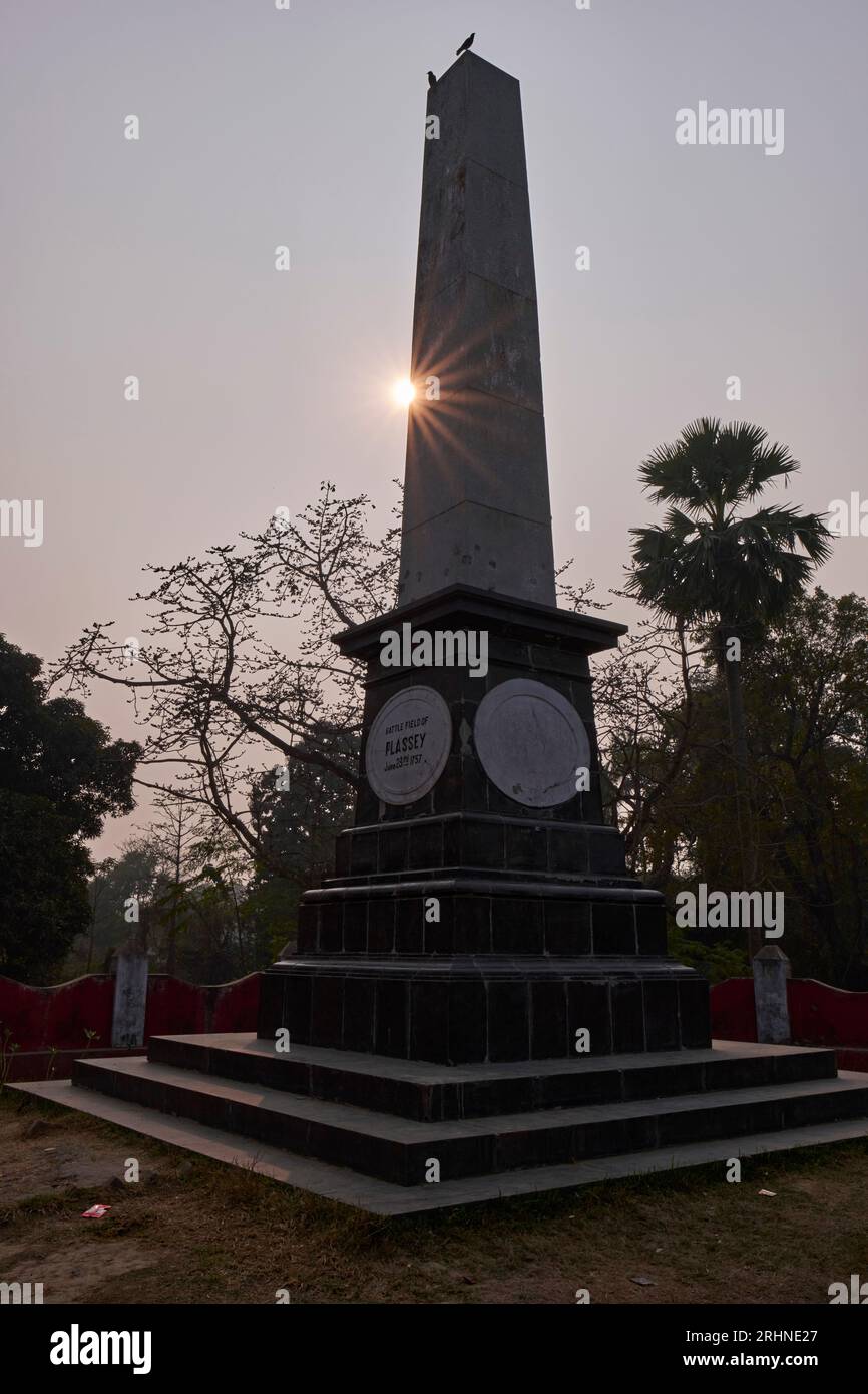 India, Bengala Occidentale, memoriale della battaglia di Plassey considerata come il punto di partenza della dominazione britannica in India Foto Stock