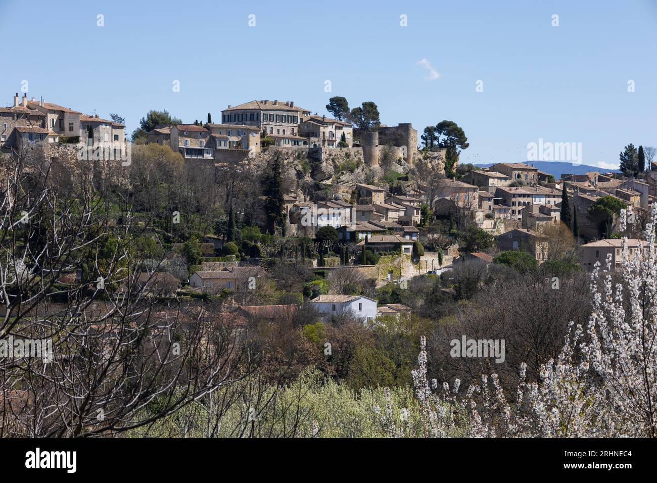 Veduta di Ménerbes, Provence-Alpes-Côte d'Azur, Francia Foto Stock