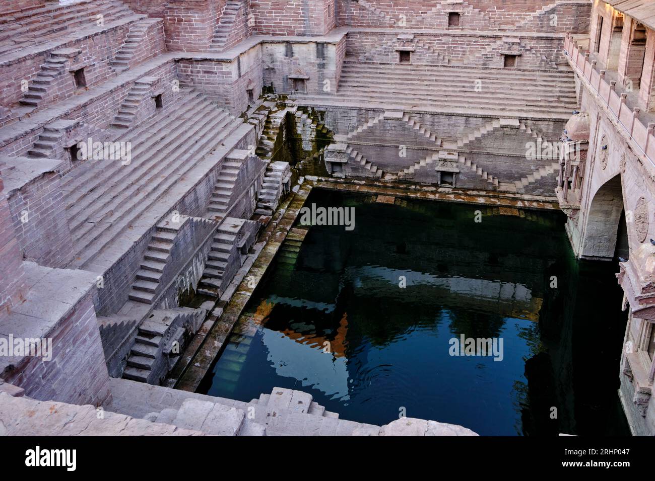 India, Rajasthan, Jodhpur, la città blu, Toorji Ka Jhalra Bavdi Stepwell Foto Stock