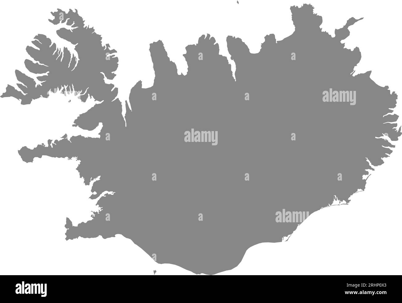 Mappa colori CMYK GRIGIA dell'ISLANDA Illustrazione Vettoriale