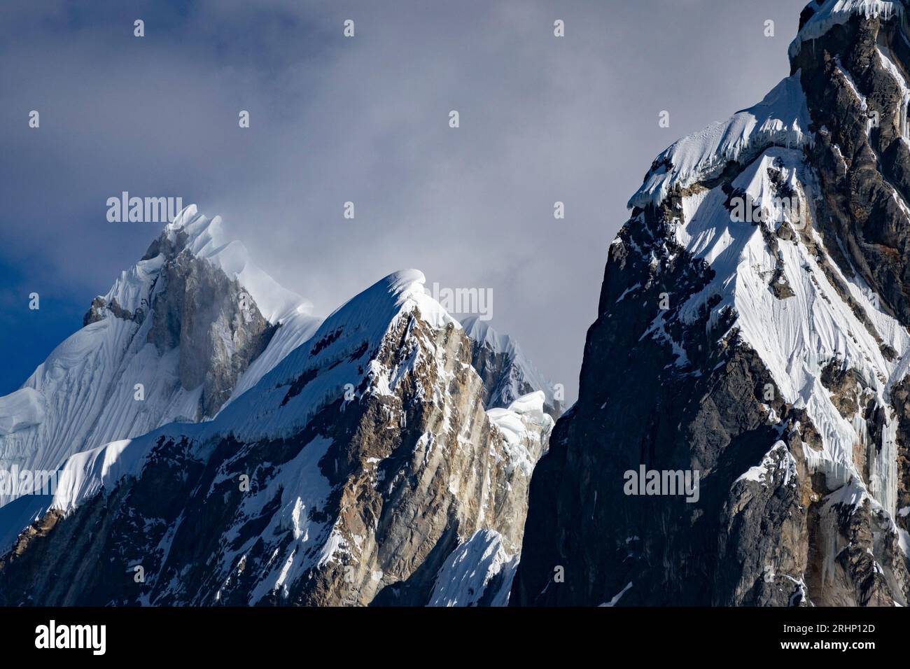 Monte Jirishanca grande, circuito di trekking Cordillera Huayhuash, Perù Foto Stock