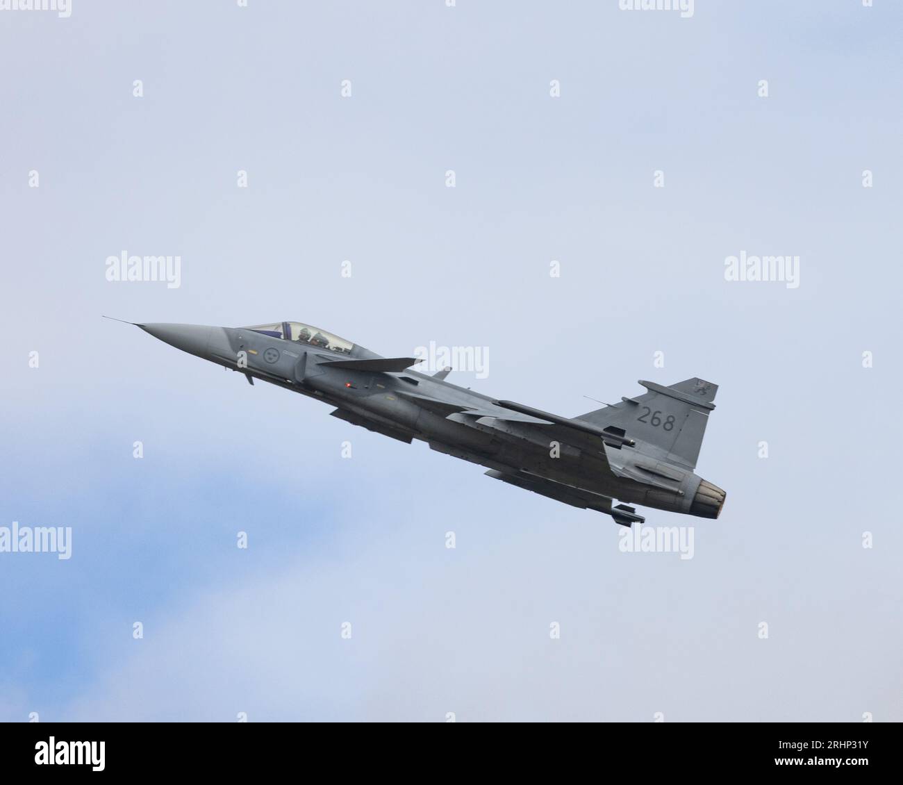Il caccia multiruolo leggero SAAB JAS 39 Gripen dell'Aeronautica svedese al Royal International Air Tattoo del 2023 Foto Stock