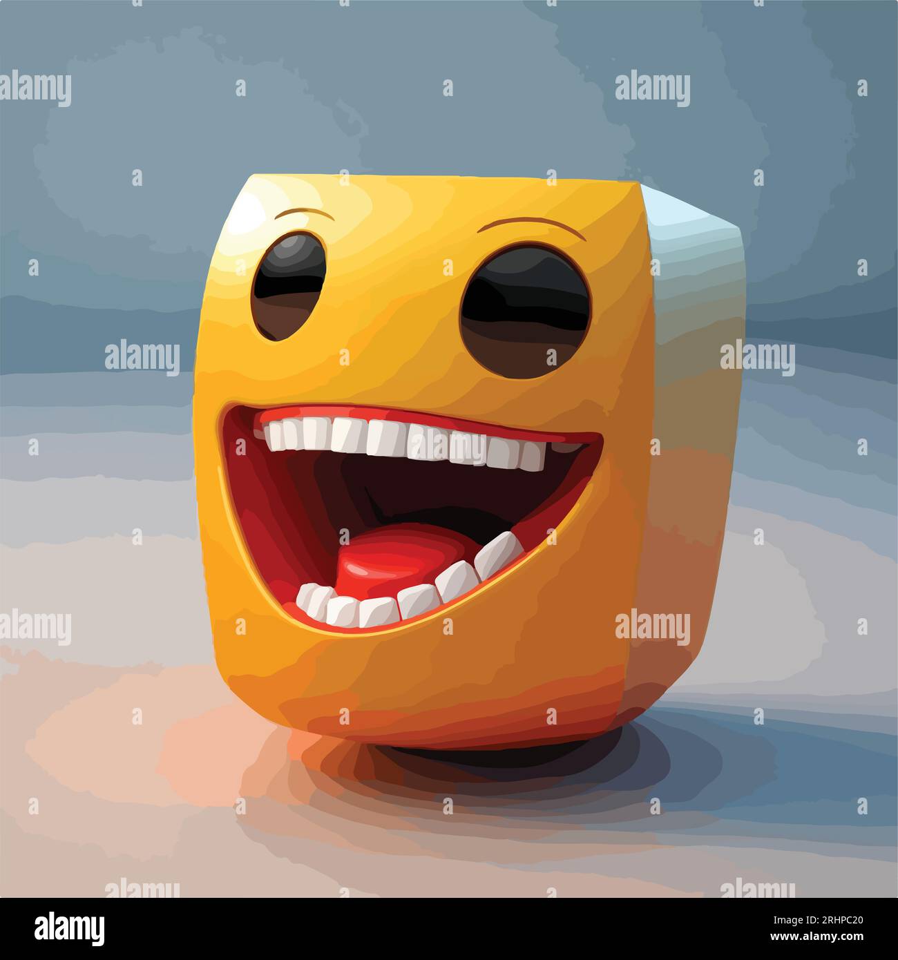 Un rendering 3D della faccia ridere per lo sfondo e altri usi Illustrazione Vettoriale