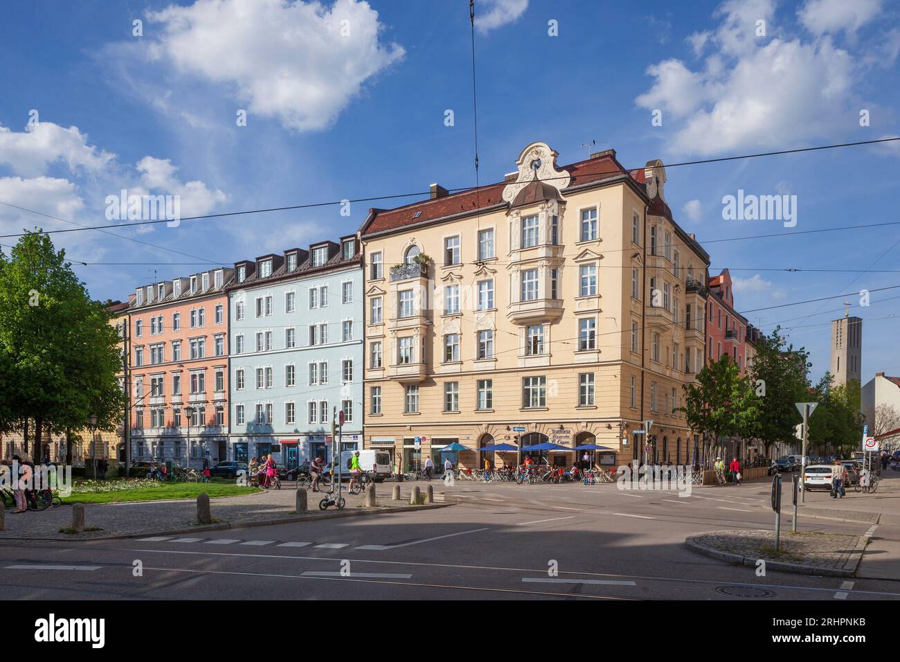 Orleansplatz, edificio residenziale, Haihausen, Monaco, alta Baviera, Baviera, Germania, Europa Foto Stock
