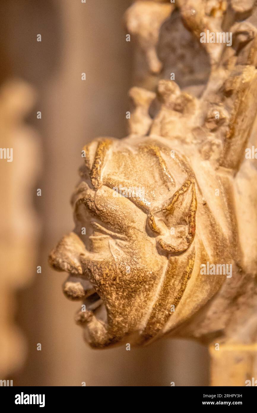 Gargoyle, Lincoln Cathedral, Lincoln, Inghilterra, Regno Unito Foto Stock