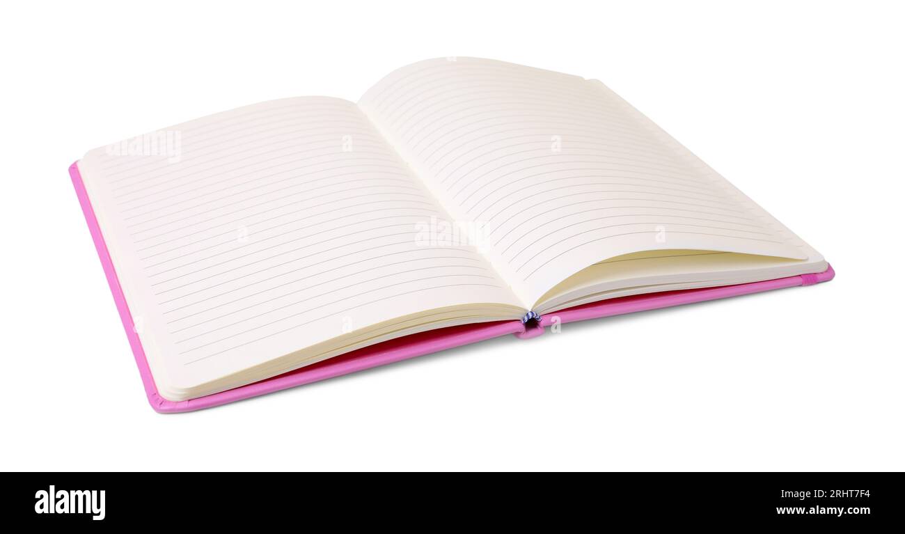 Notebook da ufficio vuoto isolato su bianco Foto Stock