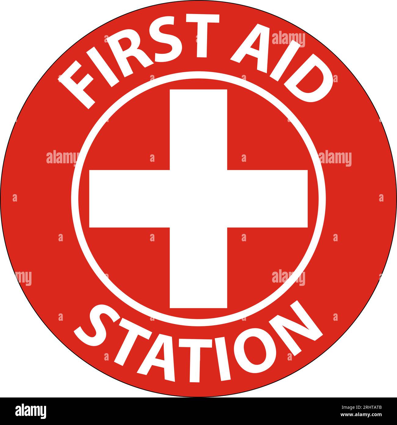 Cartello da pavimento, stazione di pronto soccorso Illustrazione Vettoriale