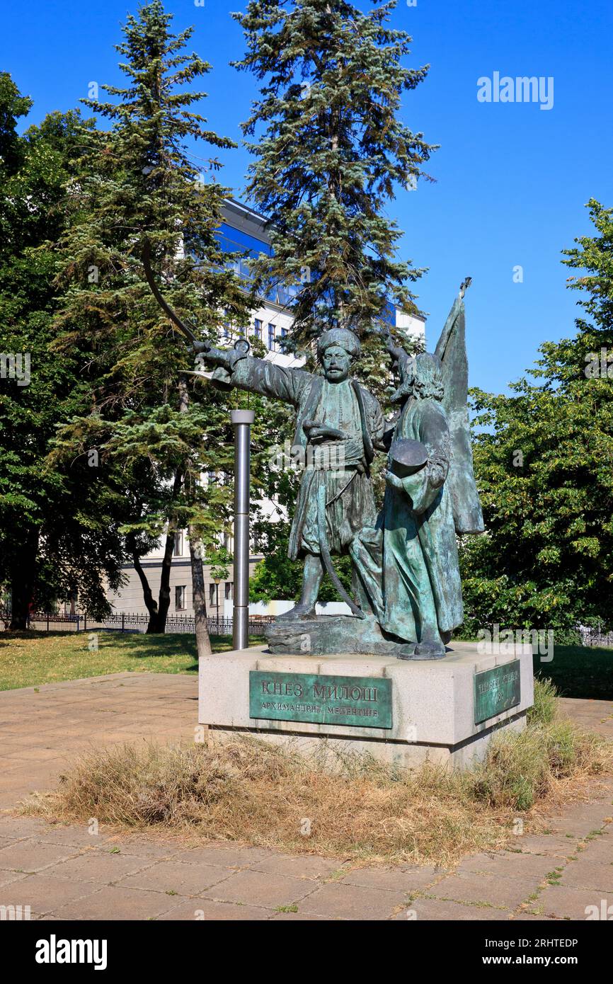 Monumento a Milos Obrenovic i (1783-1860), principe di Serbia, a Belgrado, Serbia Foto Stock