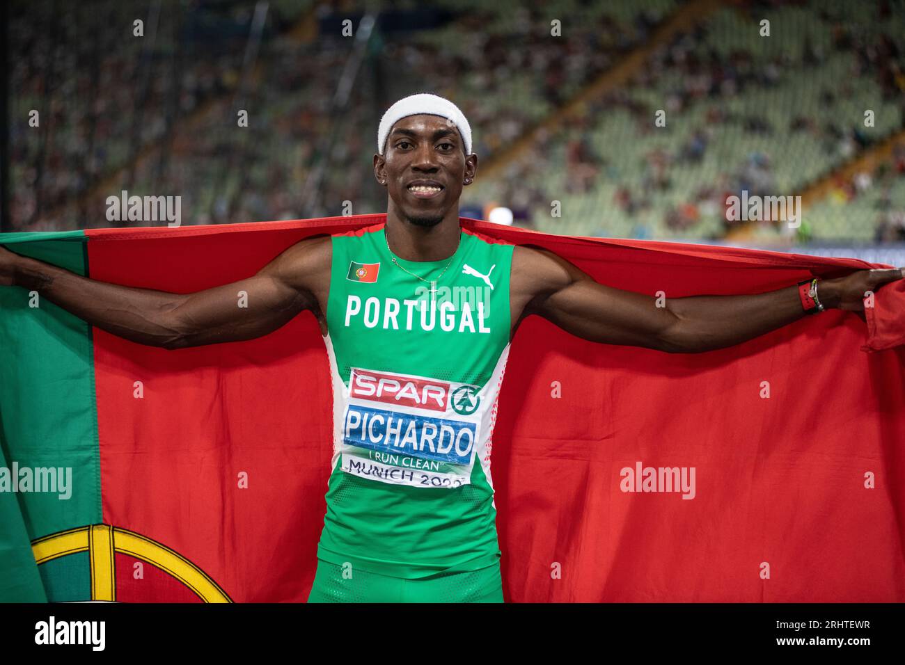 Pedro Pichardo (Portogallo, medaglia d'oro). Triple Jump uomini, Final. IAAF European Championships Monaco 2022 Foto Stock