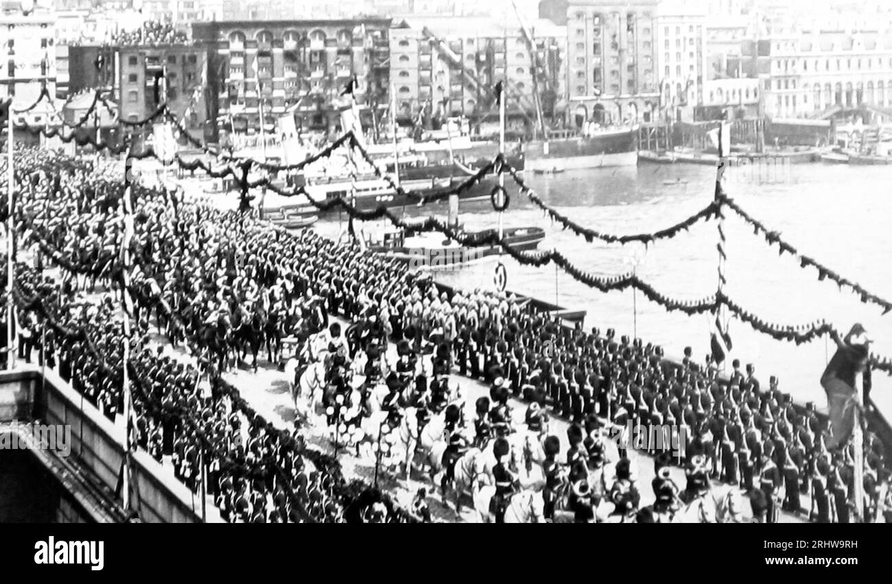 Processione del Giubileo di Diamante della Regina Vittoria, Londra nel 1897 Foto Stock