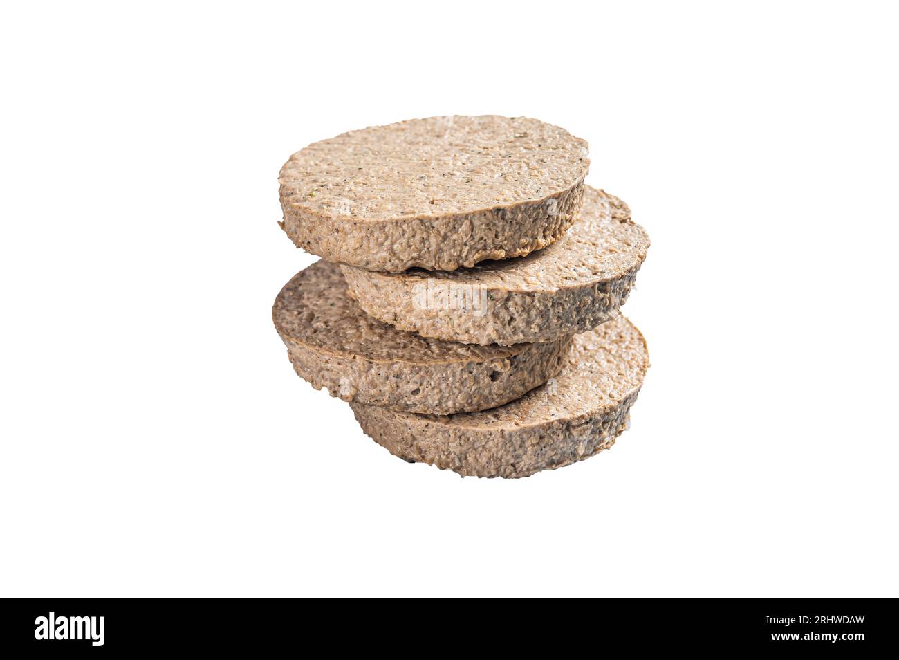 Polpettine di hamburger a base di carne cruda, cotolette vegetariane. Isolamento di alta qualità, sfondo bianco Foto Stock