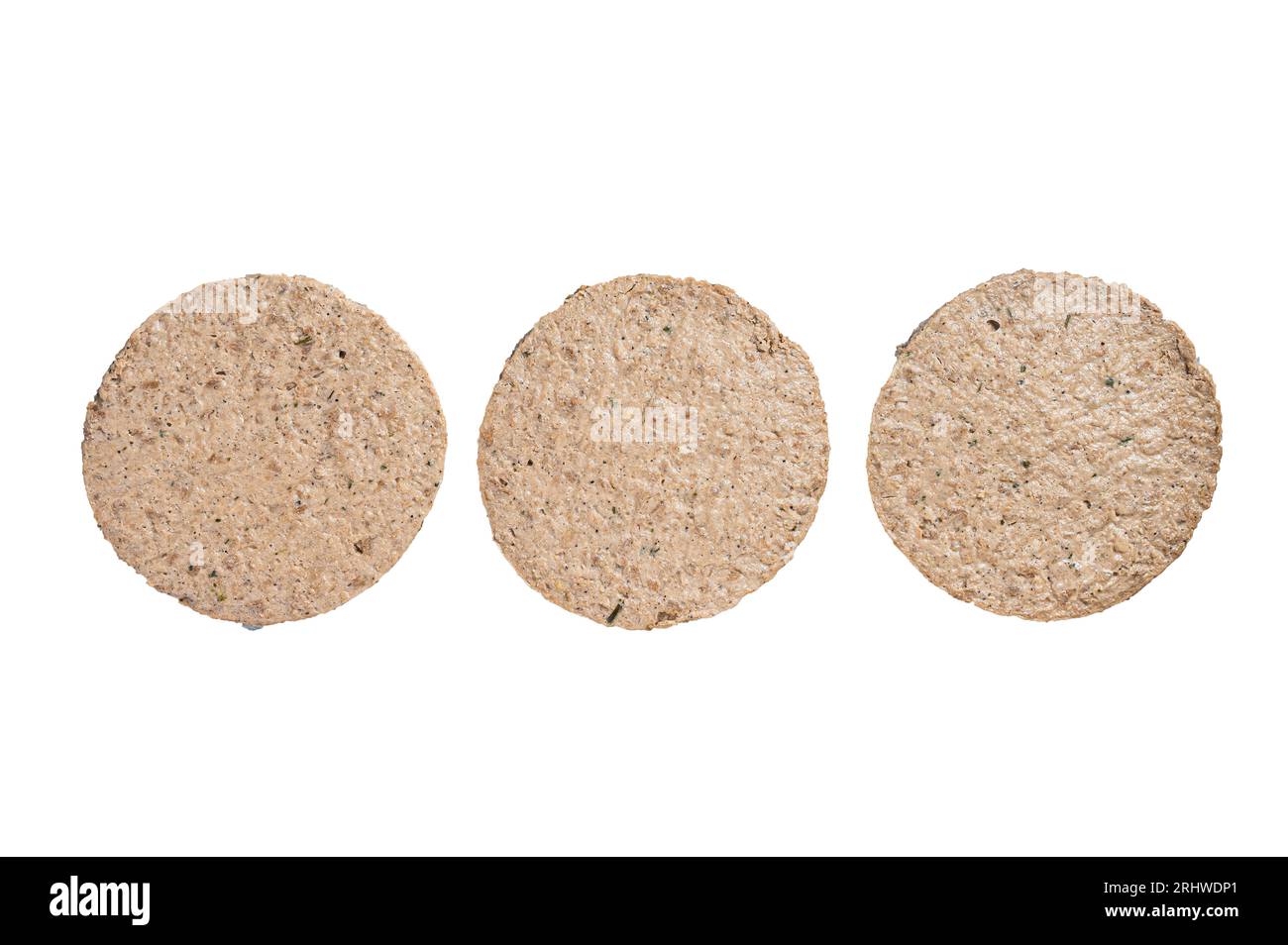 Polpettine di hamburger a base di carne cruda, cotolette vegetariane. Isolamento di alta qualità, sfondo bianco Foto Stock