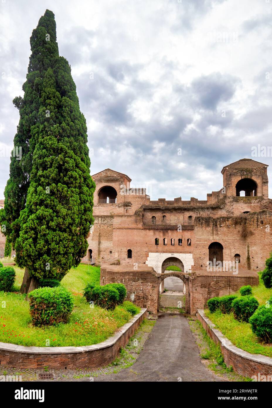 Vista su porta Asinara, Roma, Italia Foto Stock