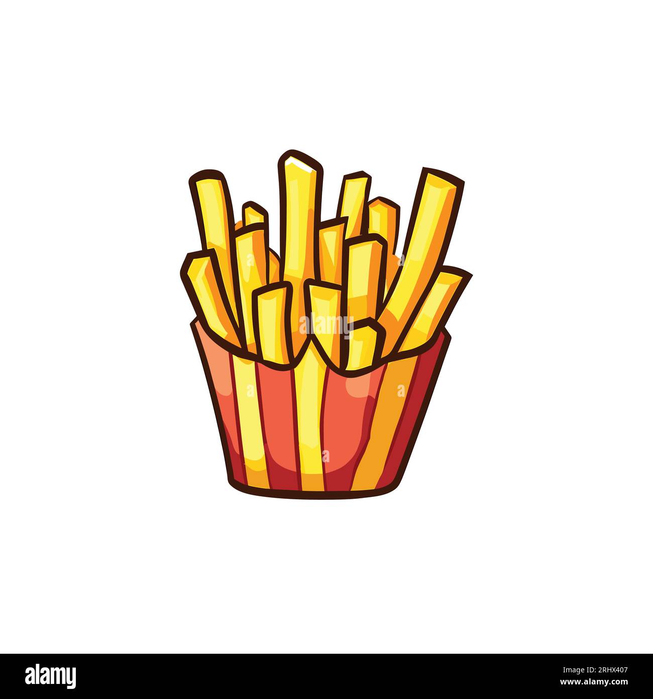Immagine vettoriale Clipart di una scatola di patatine fritte Illustrazione Vettoriale