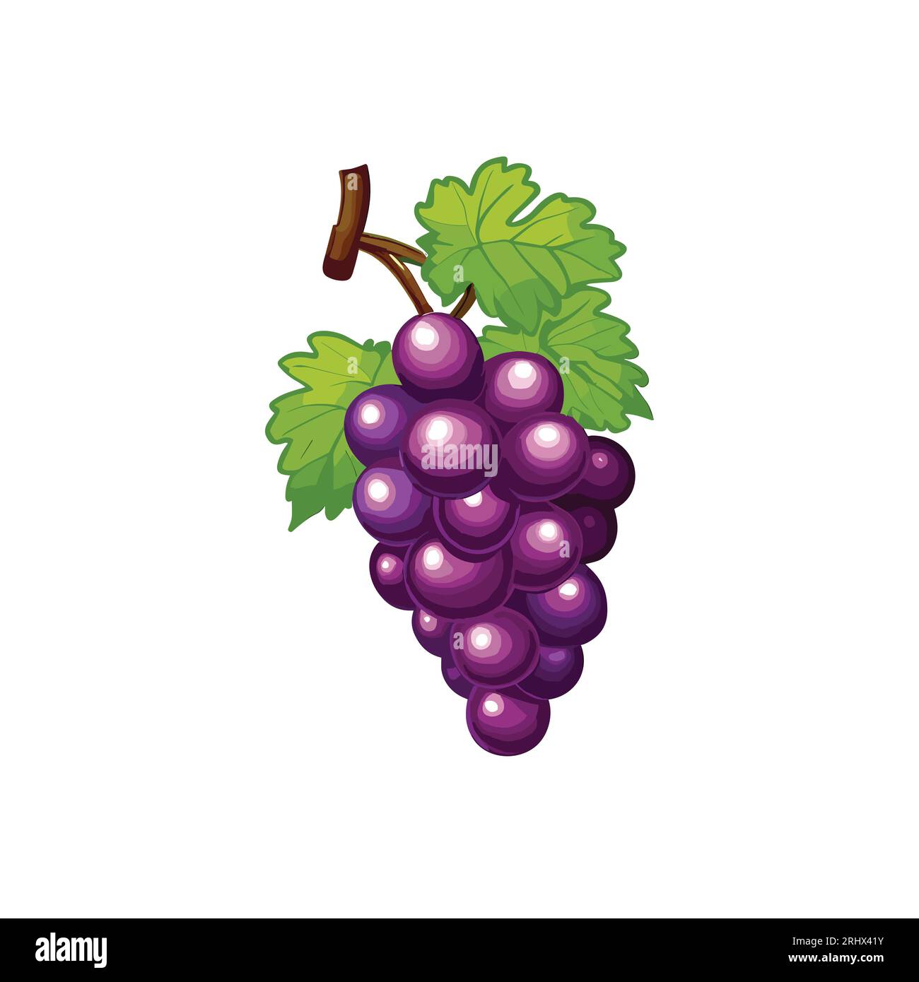 Illustrazione vettore Clipart di un mazzo di uva Illustrazione Vettoriale