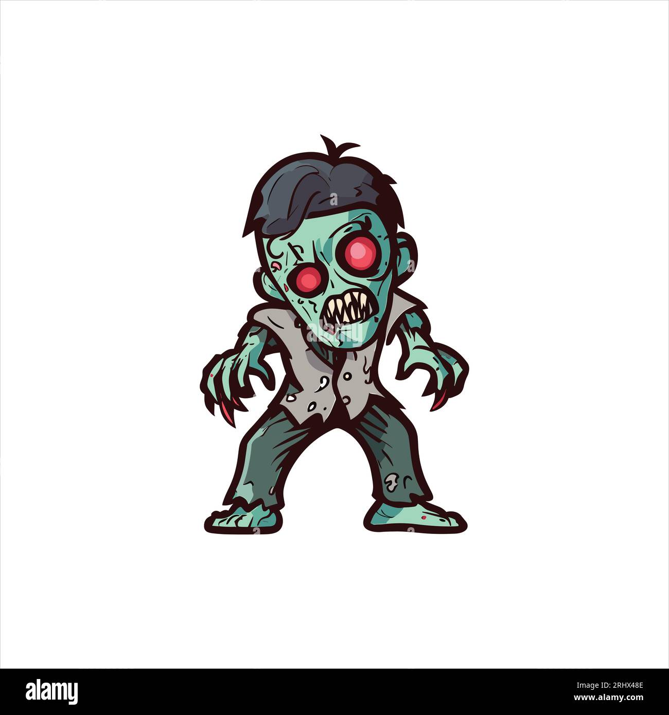 Clipart illustrazione vettoriale uno zombie Illustrazione Vettoriale