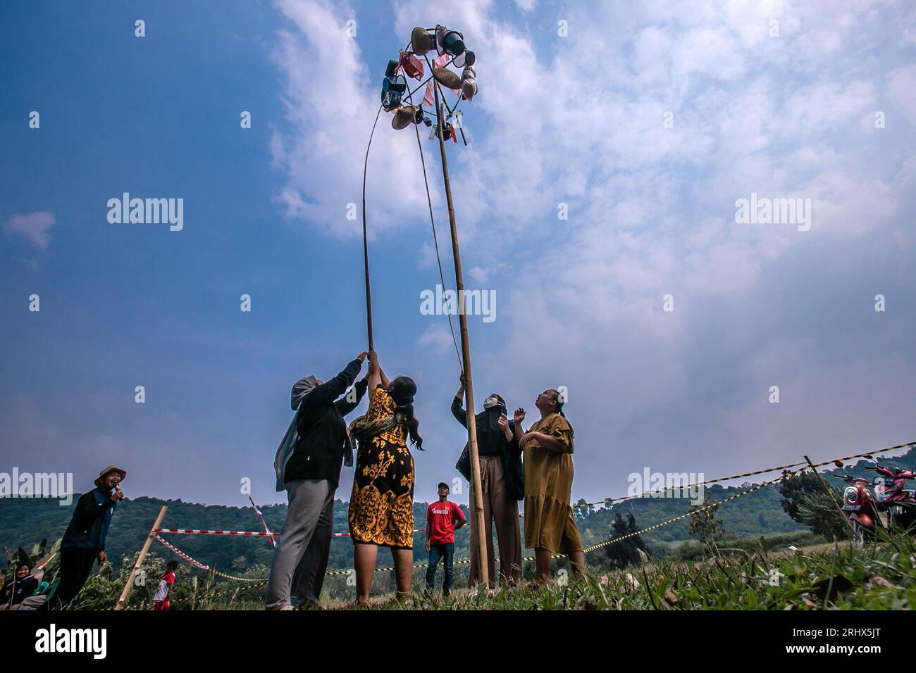 Partito popolare per celebrare la giornata dell'indipendenza dell'Indonesia Foto Stock