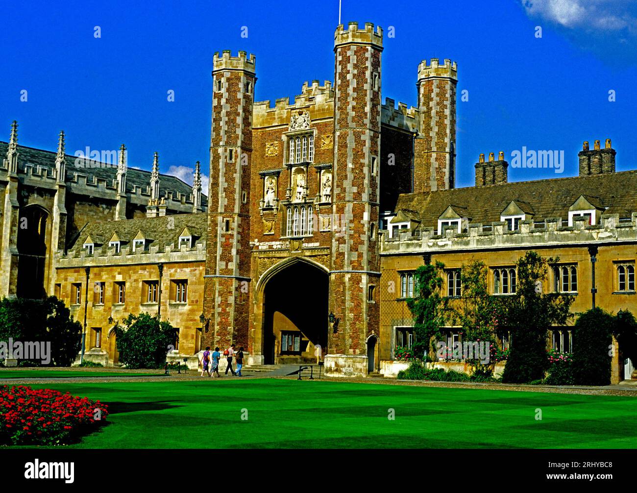 Cambridge University, Trinity College, Great Court, Cambridgeshire, Inghilterra, REGNO UNITO Foto Stock