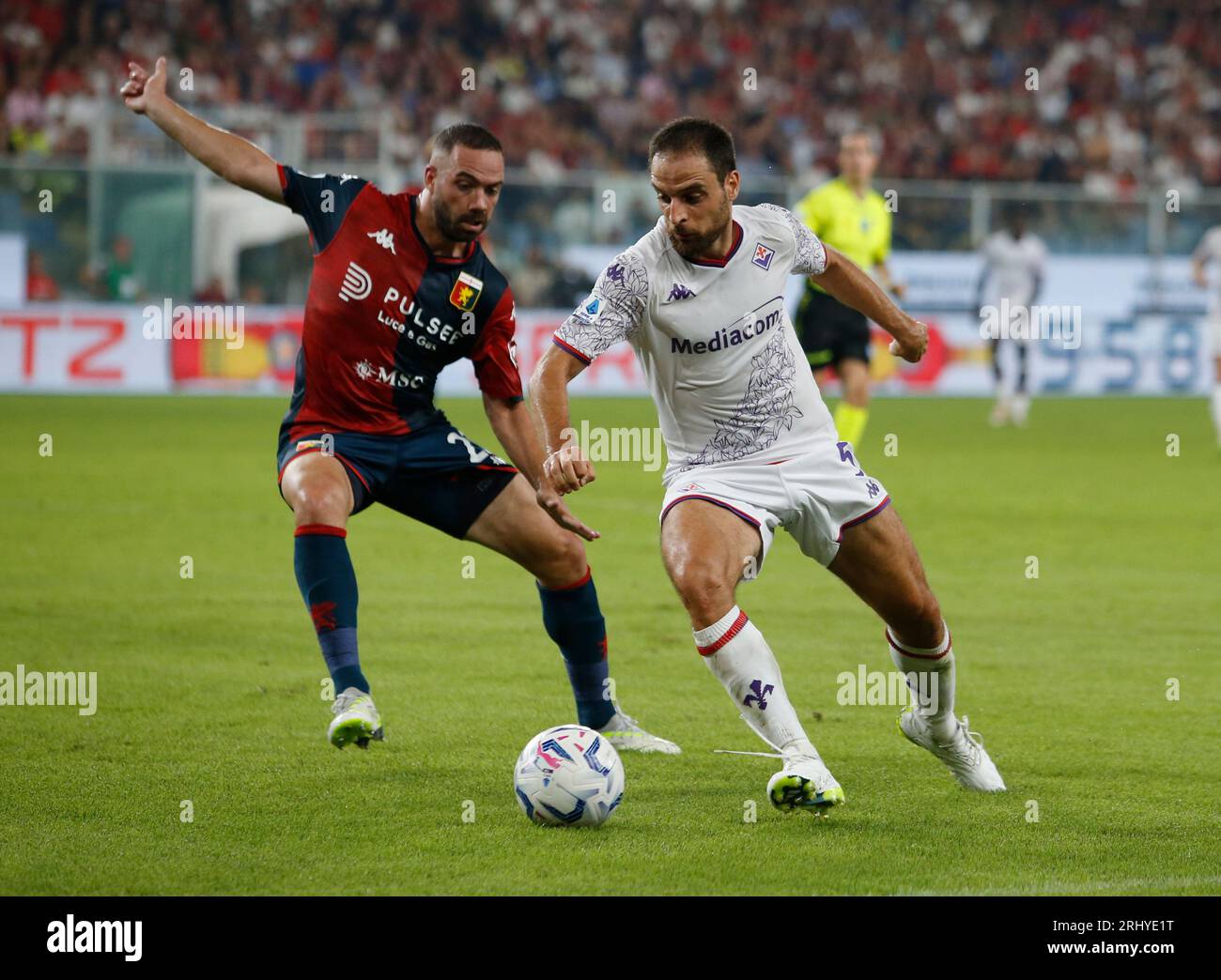 Giacomo Bonaventura dell'ACF Fiorentina durante la partita di serie A italiana tra Genoa CFC e ACF Fiorentina il 19 agosto 2023 a Luigi Ferra Foto Stock