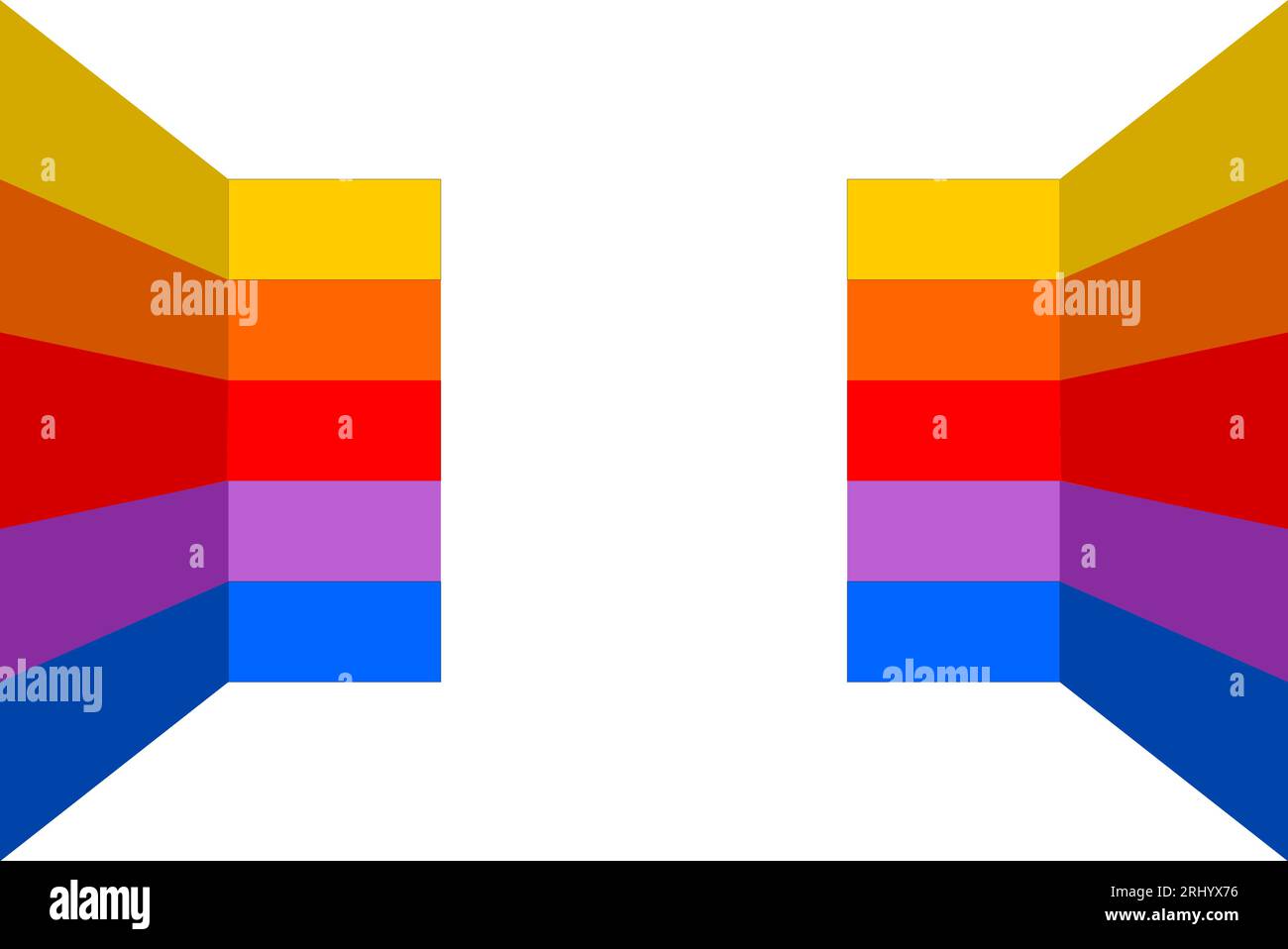 Infografica vettoriale a righe con sfondo e modello in stile prospettiva isolato su sfondo bianco Illustrazione Vettoriale