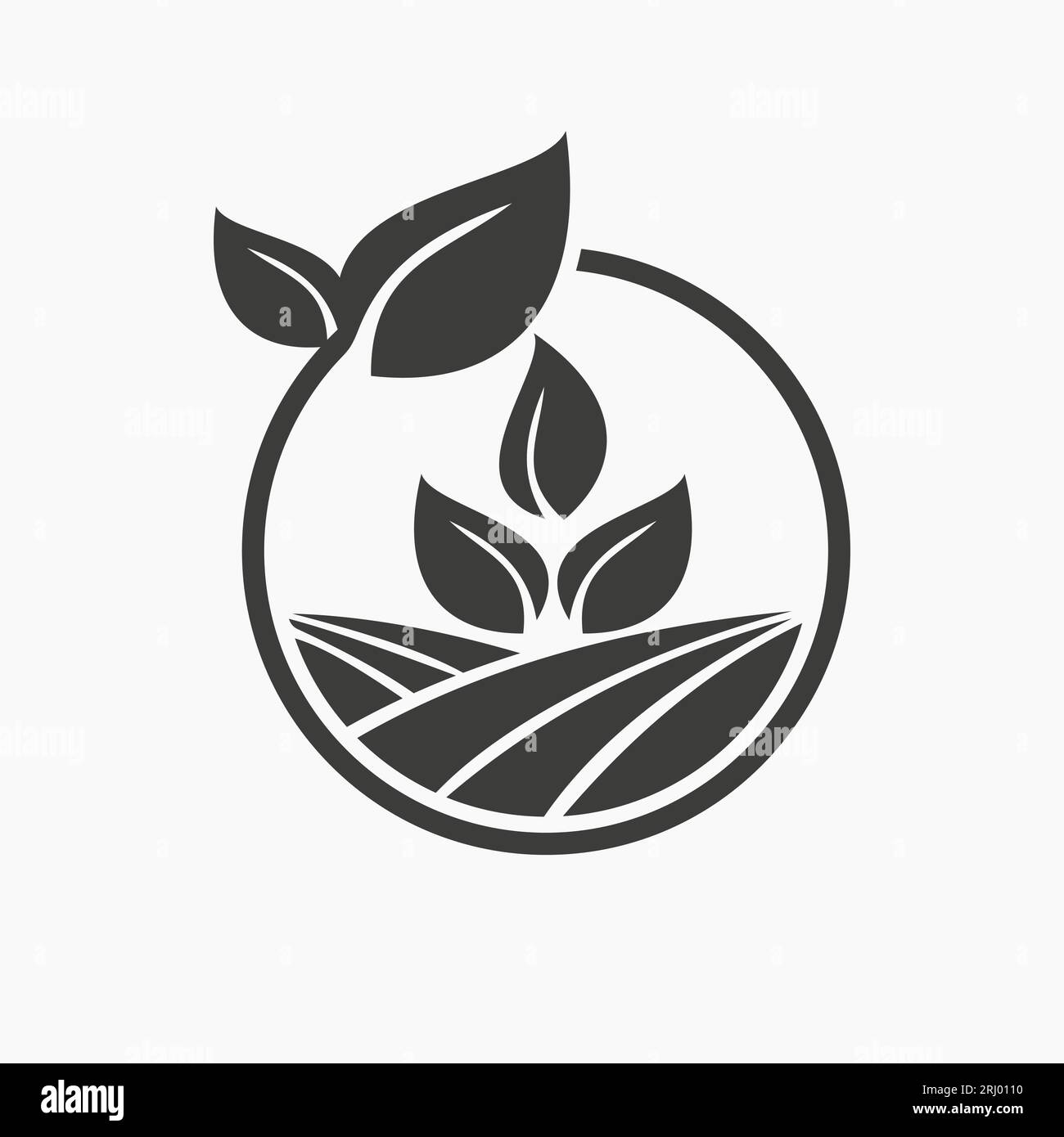 Logo Eco Agriculture. Modello simbolo logotipo agricoltura Illustrazione Vettoriale