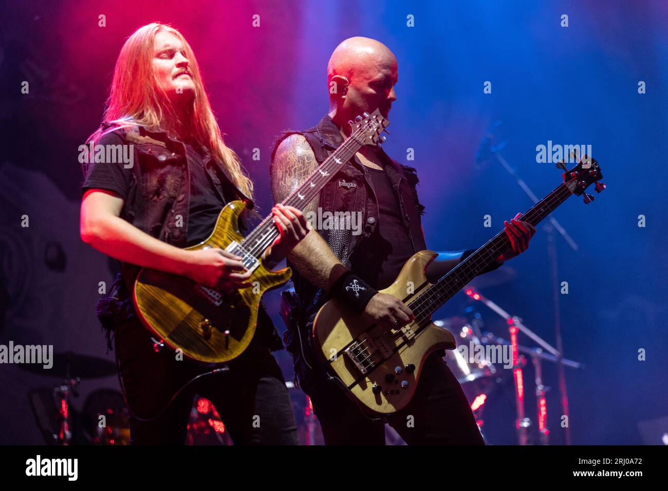 VHorten, Norvegia, 19 agosto 2023. Einherjer al Midgardsblot 2023 metal festival al Midgard Viking Center di Horten, Norvegia Credit: Frode Arnesen/Alamy Live News Foto Stock