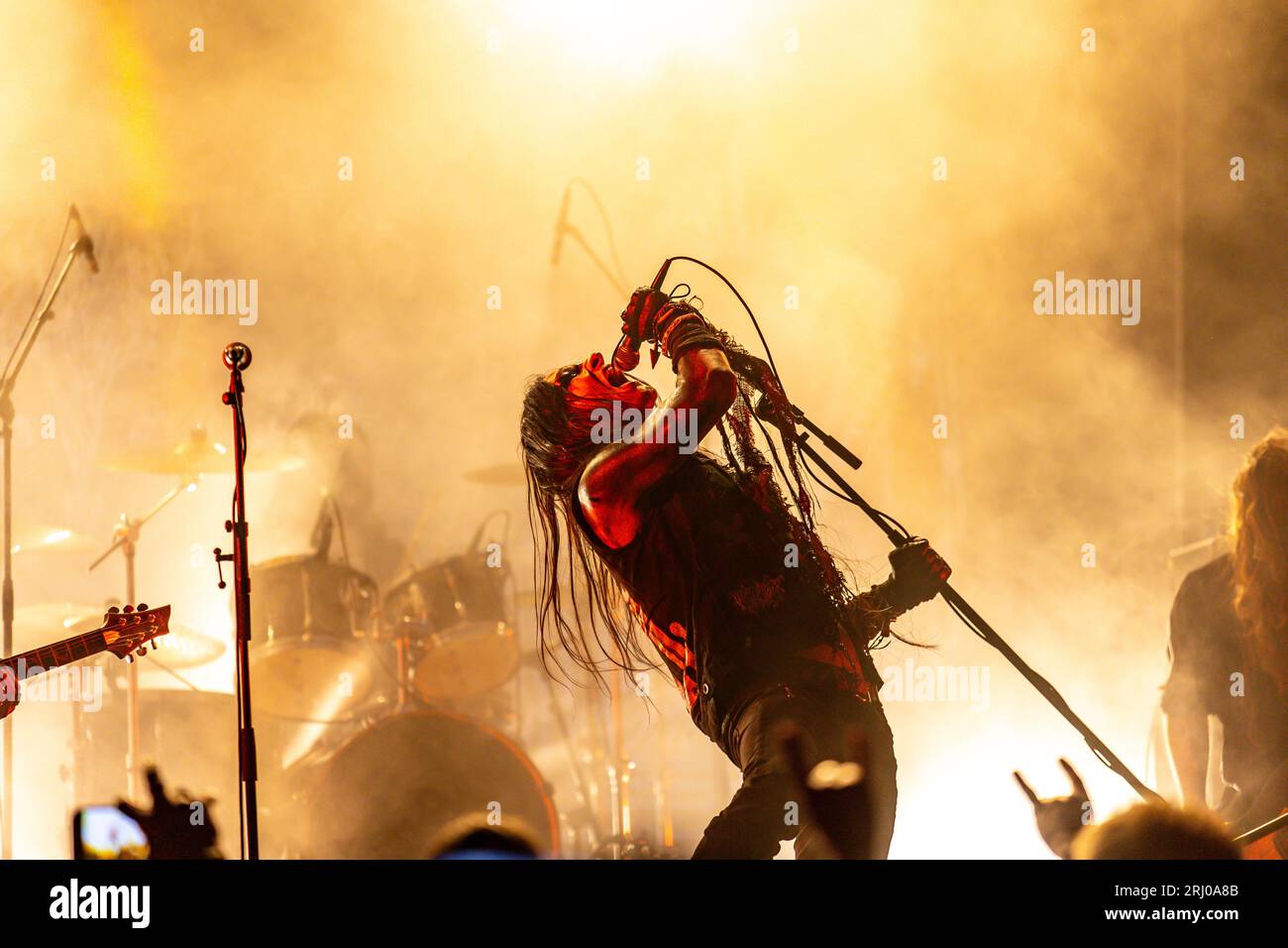 Horten, Norvegia, 19 agosto 2023. Blackbraid al Midgardsblot 2023 metal festival al Midgard Viking Center di Horten, Norvegia Credit: Frode Arnesen/Alamy Live News Foto Stock