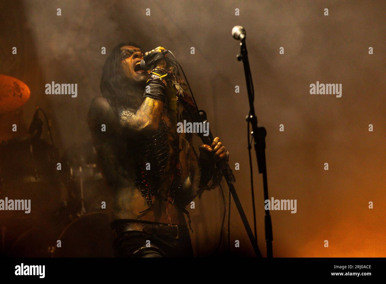 Horten, Norvegia, 19 agosto 2023. Blackbraid al Midgardsblot 2023 metal festival al Midgard Viking Center di Horten, Norvegia Credit: Frode Arnesen/Alamy Live News Foto Stock