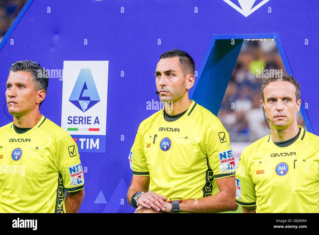 Milano, Italie. 19 agosto 2023. Andrea Colombo, arbitro durante il campionato italiano di serie A partita tra FC Internazionale e AC Monza il 19 agosto 2023 allo stadio Giuseppe Meazza di Milano - foto Morgese-Rossini/DPPI Credit: DPPI Media/Alamy Live News Foto Stock