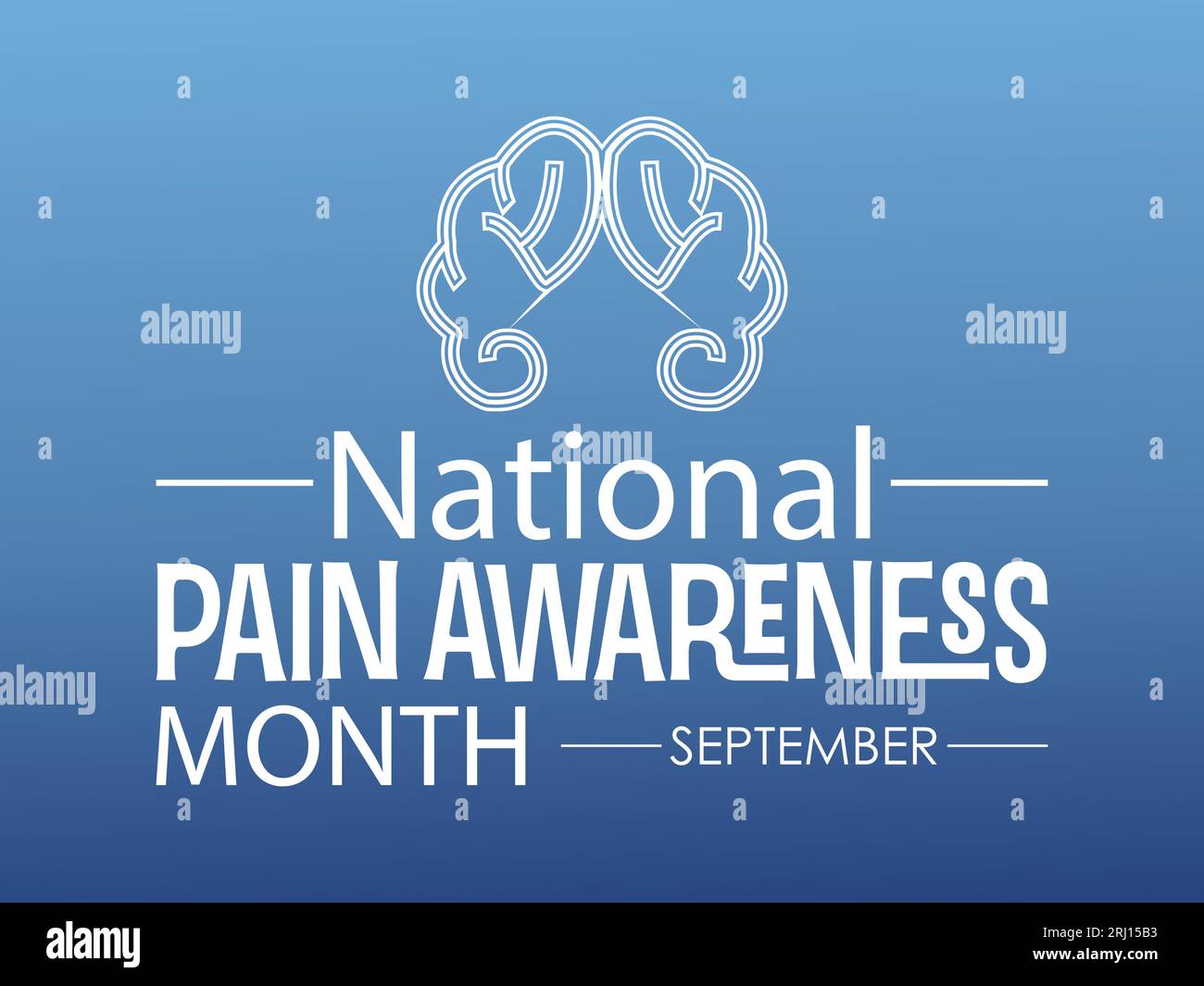 Il mese nazionale di sensibilizzazione al dolore aumenta la visibilità, il supporto e la difesa per la gestione del dolore. Banner di illustrazione vettoriale comprensione e compassione Illustrazione Vettoriale