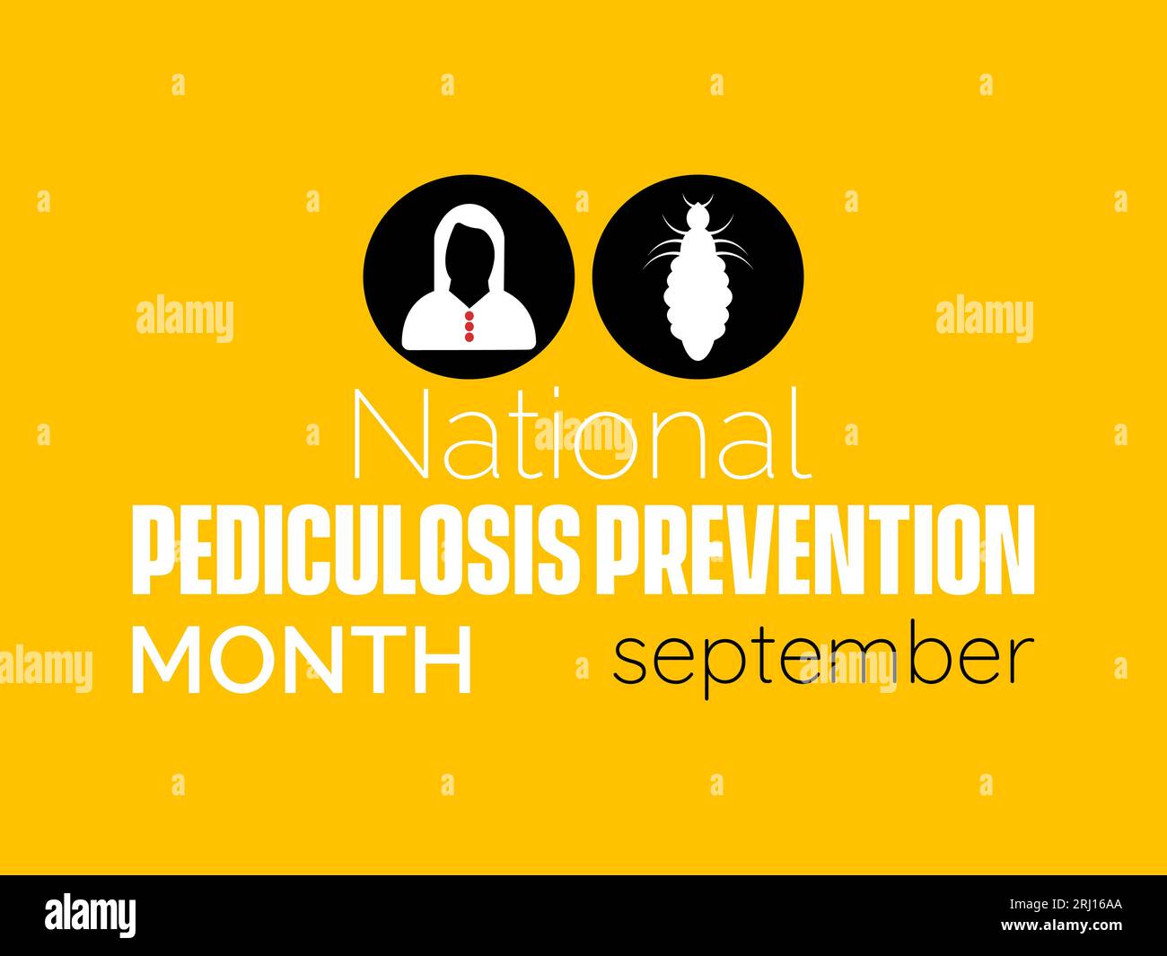 Il mese nazionale di prevenzione della pediculosi promuove la consapevolezza, l'educazione e la protezione dai pidocchi. Protezione contro l'illustrazione vettoriale degli ospiti indesiderati ba Illustrazione Vettoriale