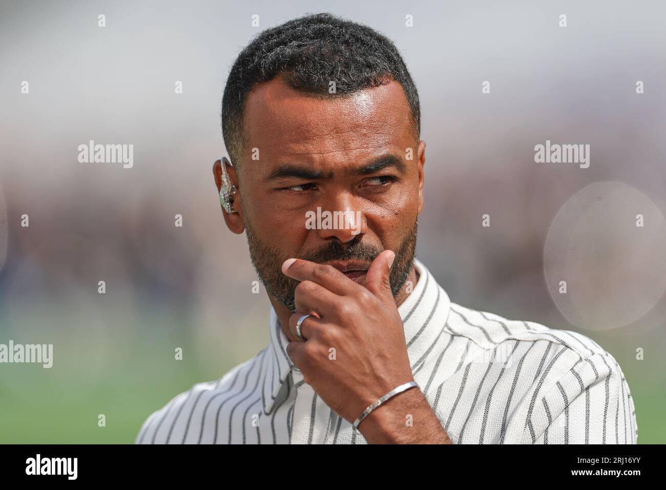 Ashley Cole ex giocatore e allenatore del Chelsea prima della partita di Premier League West Ham United vs Chelsea allo Stadio di Londra, Regno Unito, 20 agosto 2023 (foto di Mark Cosgrove/News Images) Foto Stock