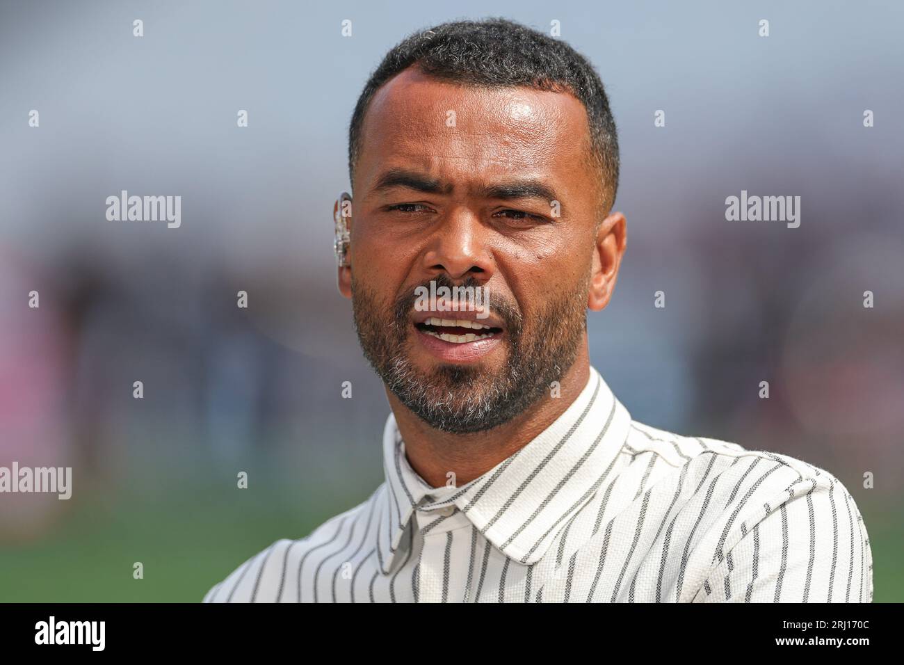 Ashley Cole ex giocatore e allenatore del Chelsea prima della partita di Premier League West Ham United vs Chelsea allo Stadio di Londra, Regno Unito, 20 agosto 2023 (foto di Mark Cosgrove/News Images) Foto Stock
