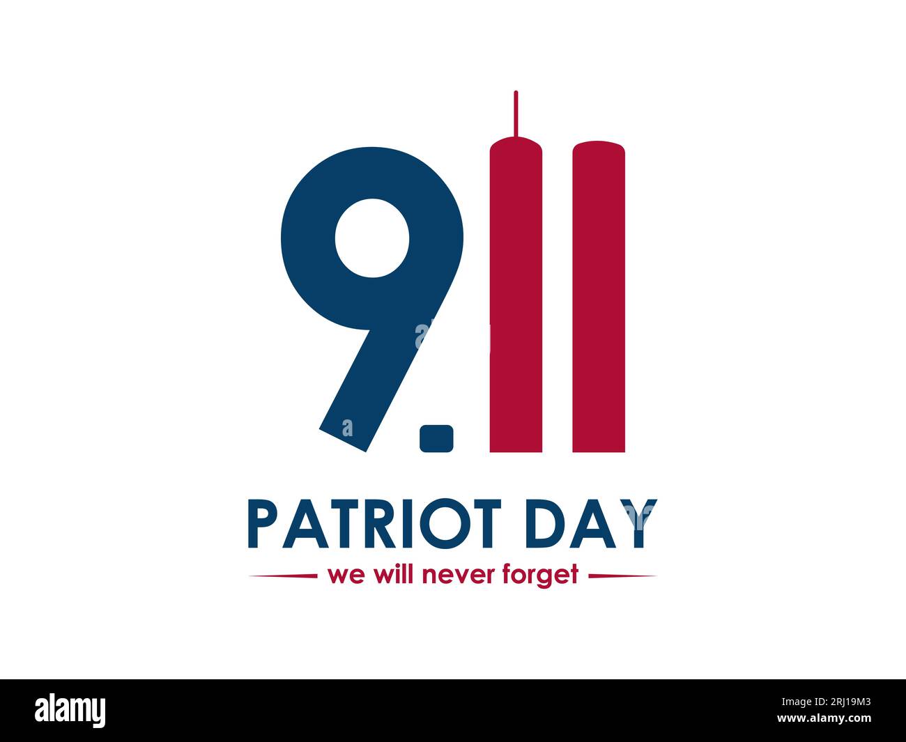 Ricordando l'11 settembre: Il Patriot Day commemora l'unità nazionale, la resilienza e l'onore degli eroi. modello di banner con illustrazione vettoriale. Illustrazione Vettoriale