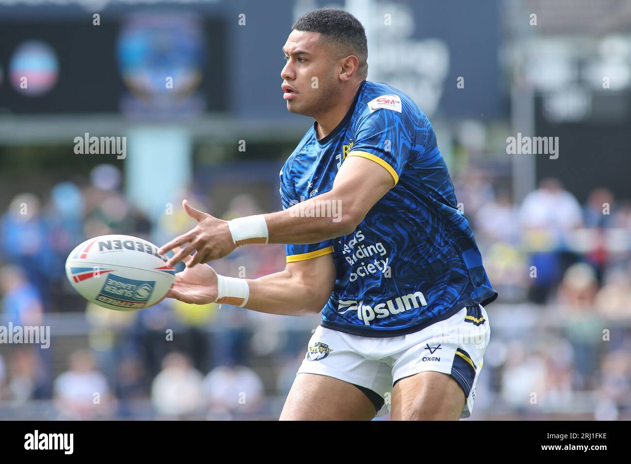 Leeds, Regno Unito. 20 agosto 2023. Headingley Stadium, Leeds, West Yorkshire, 20 agosto 2023 Betfred Super League Leeds Rhinos contro Warrington Wolves David FusituÕa di Leeds Rhinos Credit: Touchlinepics/Alamy Live News Foto Stock