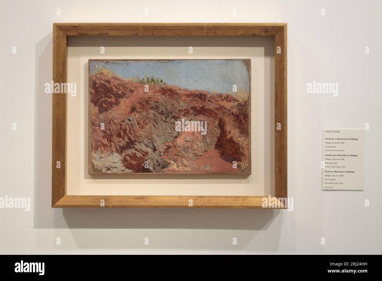 Dipinto iconico "Montagne di Malaga" di Pablo Picasso esposto nel Museo Picasso di Barcellona Foto Stock