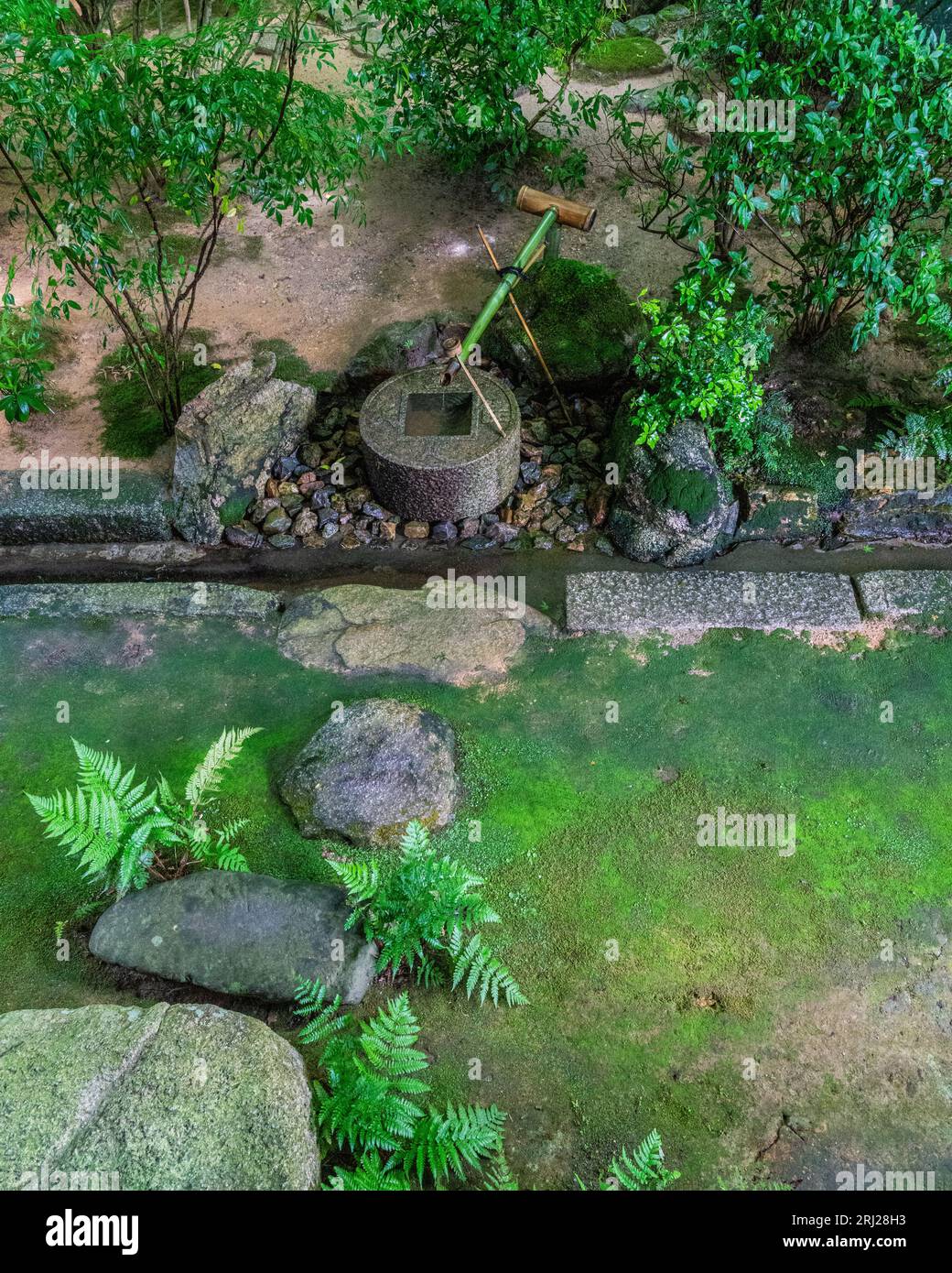 Vista panoramica nel bellissimo tempio Tenryu-ji di Kyoto. Giappone. Foto Stock