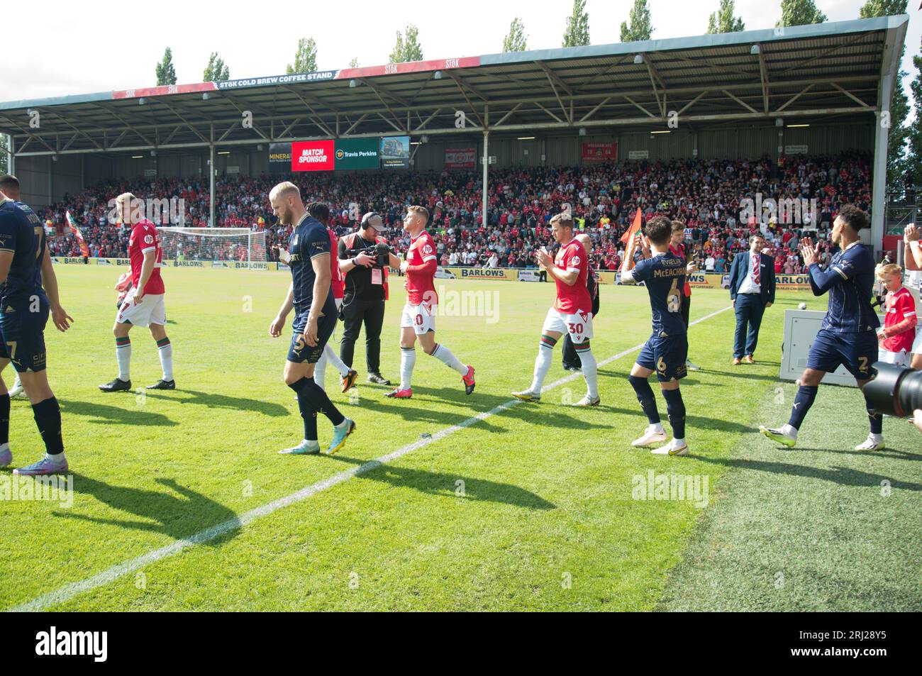 Wrexham AFC contro Swindon Town giocata a Wrexham 90 min di azione terminando 5 pareggi totali (Terry Scott / SPP) Foto Stock