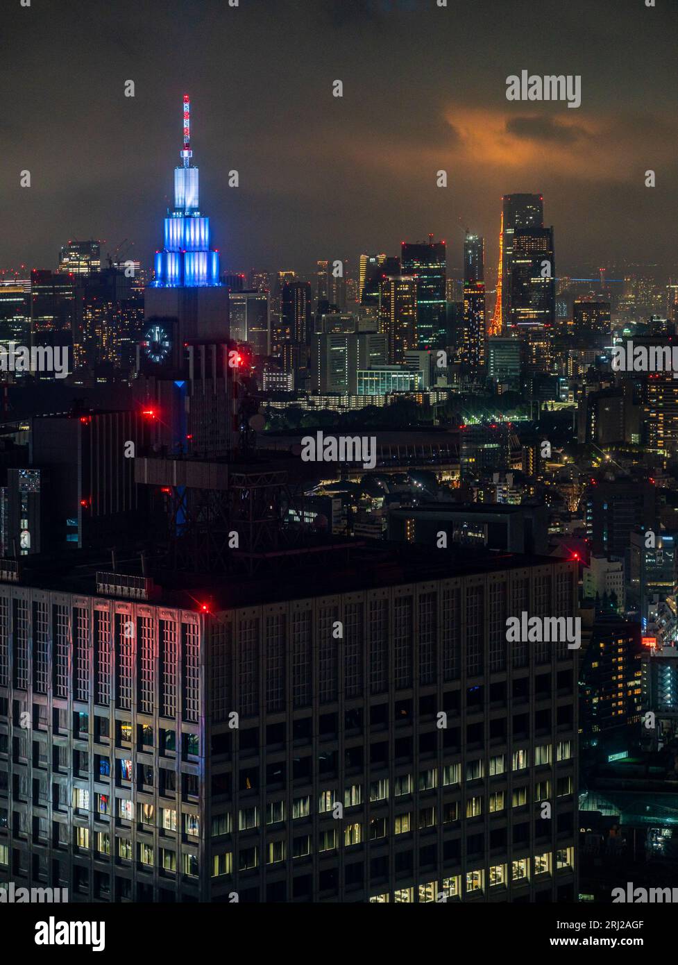 Il bellissimo panorama dal Palazzo del governo Metropolitano di Tokyo, a Shinjuku, Tokyo, Giappone. Foto Stock